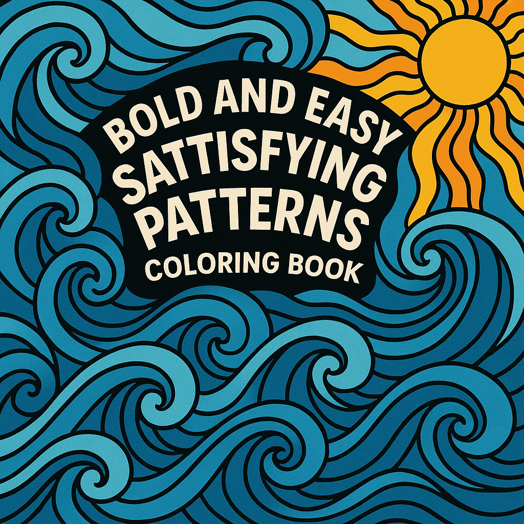 Bold & Easy Pattern Coloring Book – 43 Satisfying Designs for Relaxation, Instant Digital PDF Download