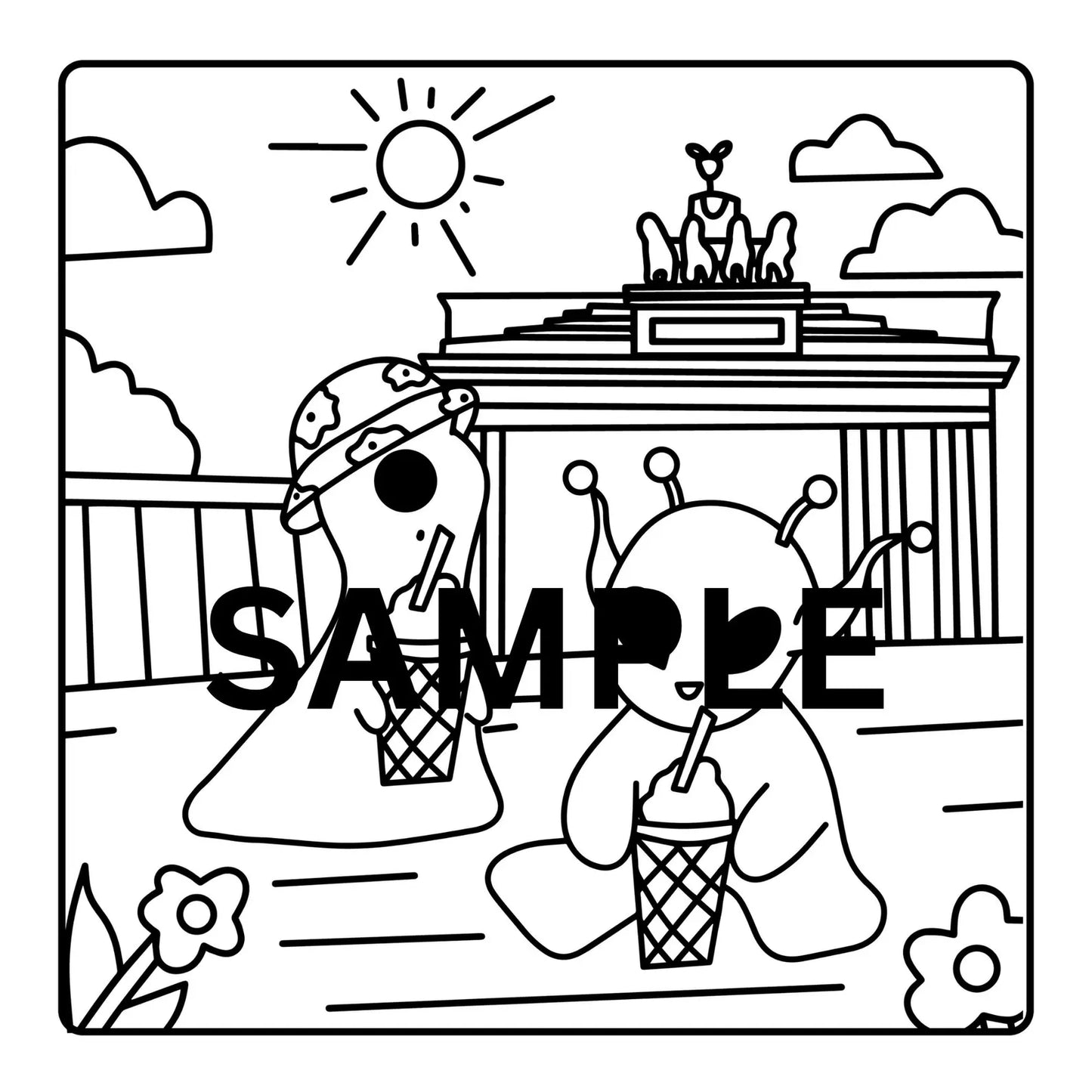 Alien Vacation Coloring Book: 30 Hand-Drawn Designs PDF Printable Book for All Ages