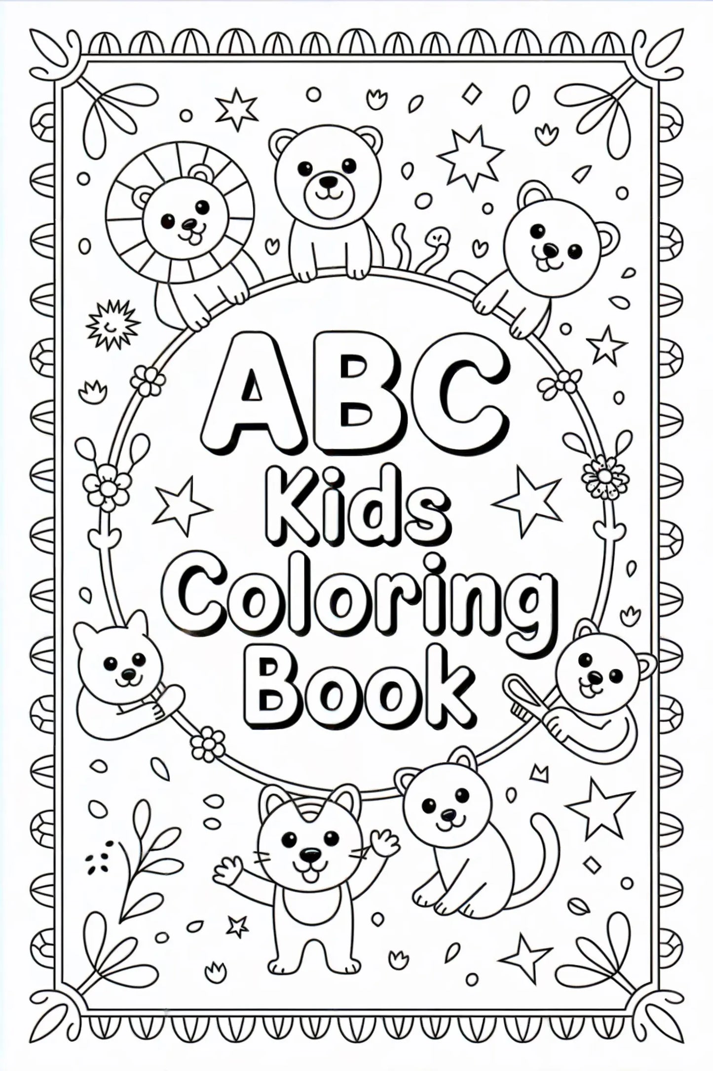 ABC Kids Coloring Book | 77 Pages of Letters and Items for Learning | Upper and Lower Case Letter Recognition Printable PDF Instant Download