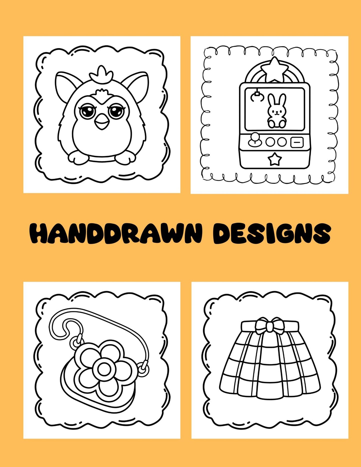 Retro Bold and Easy Digital Coloring Book: 30 Pages for Adults & Teens