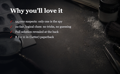 Find the Spy Mystery Puzzle: 54,000 Suspect Logic Game