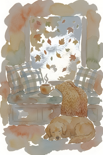 Hygge Fall Home Reverse Coloring Book