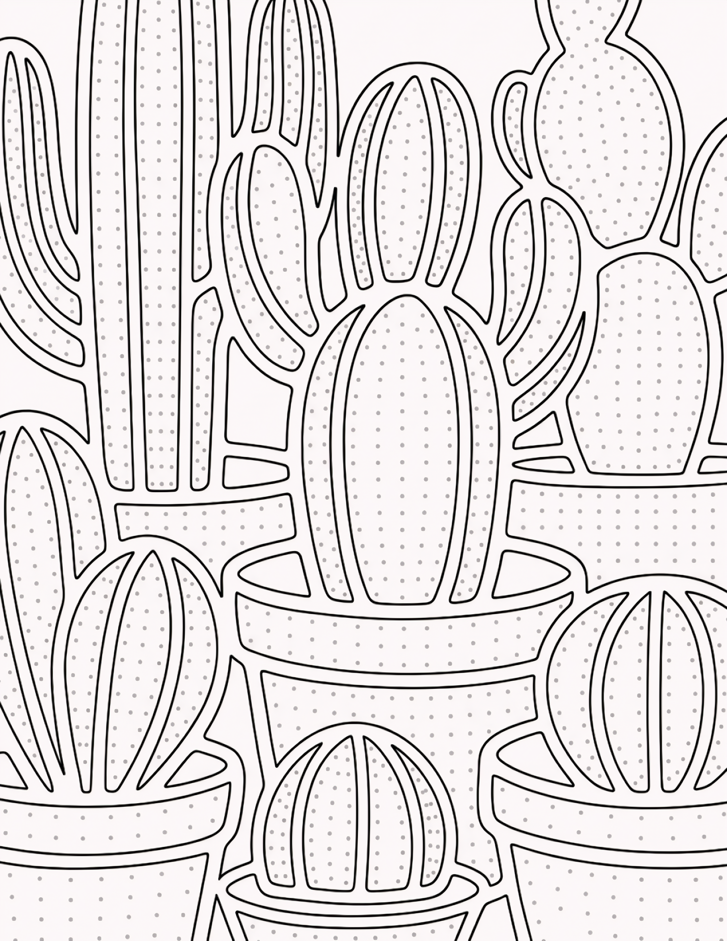 Color the Dots: Potted Plants, A One-Color Guided Coloring Book