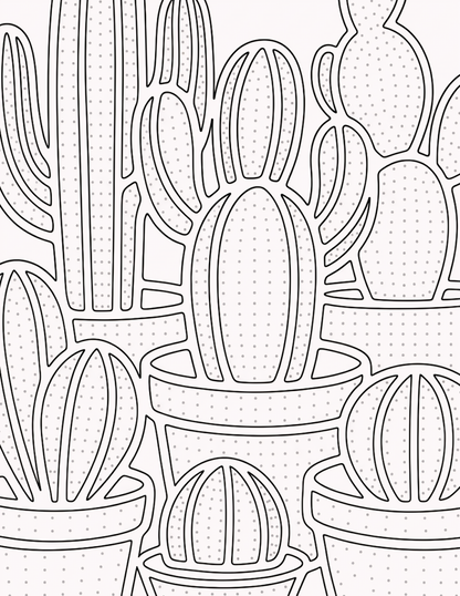 Color the Dots: Potted Plants, A One-Color Guided Coloring Book