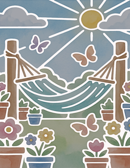 Garden Calm Reverse Coloring Book for Beginners