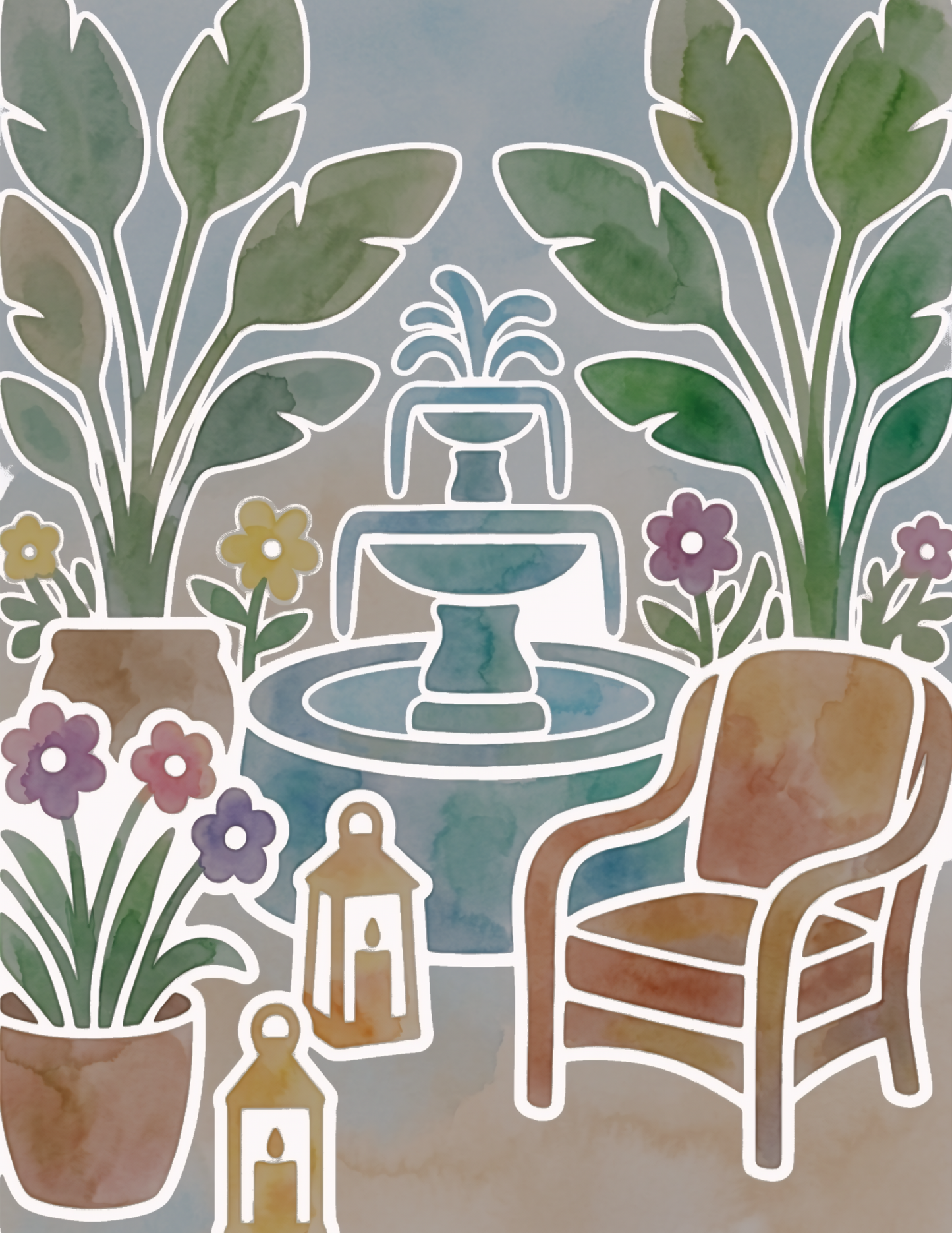 Garden Calm Reverse Coloring Book for Beginners