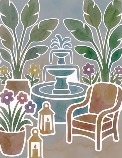 Garden Calm Reverse Coloring Book for Beginners