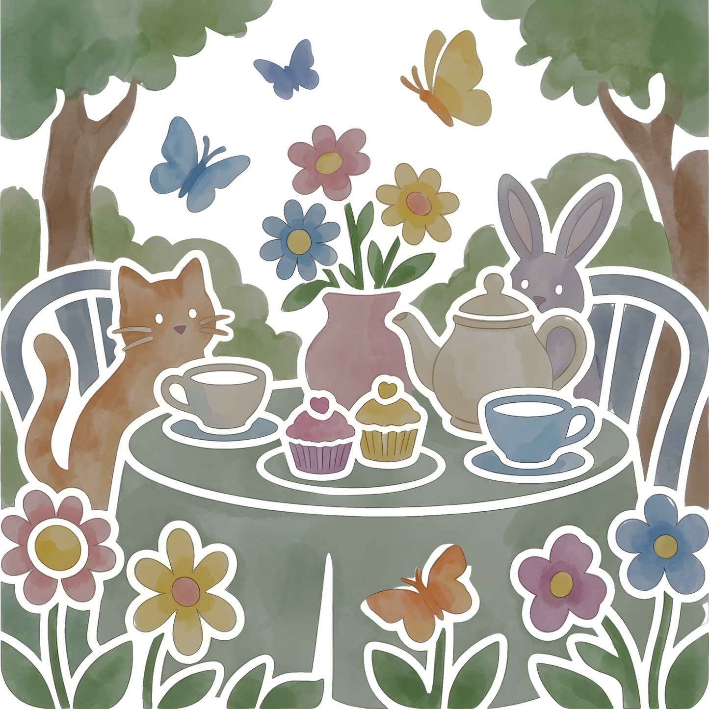 Cute Animal Reverse Coloring Book