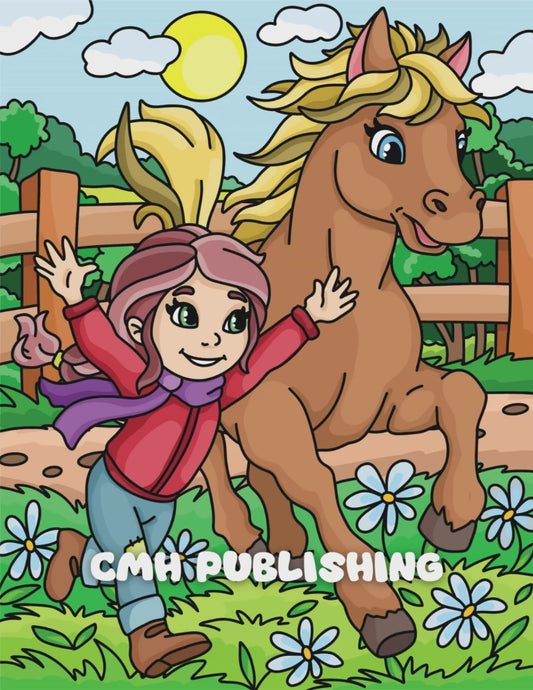 Horse Coloring Pages Digital PDF Printable & Tablet Coloring