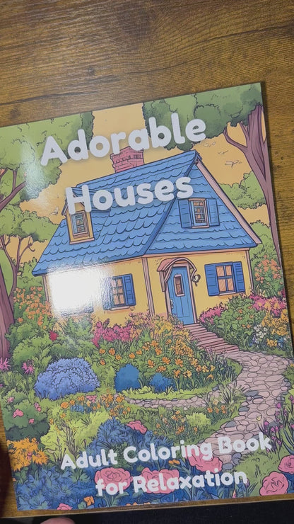 Adorable Houses Adult Coloring Book
