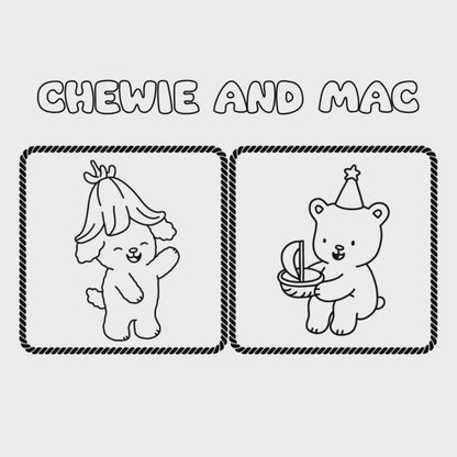 Chewie and Mac Fun Days Coloring Book: Bold and Easy Coloring Adorable Animal Characters in Cute Moments