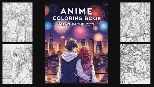 Anime Coloring Book Teens In The City: 50 Designs of Anime Teens and Scenes, Detailed Coloring Pages for Teens and Adults