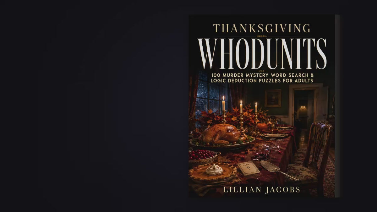 Thanksgiving Whodunits: video preview of the book and sample puzzle pages, by Lillian Jacobs