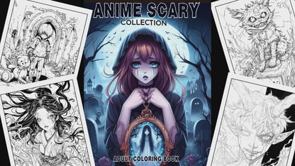 Anime Scary Collection Coloring Book for Adults