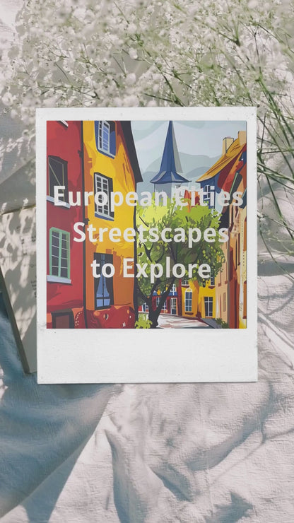 European Cities Streetscapes to Explore: 50 Detailed Illustrations Coloring Book, Volume 2