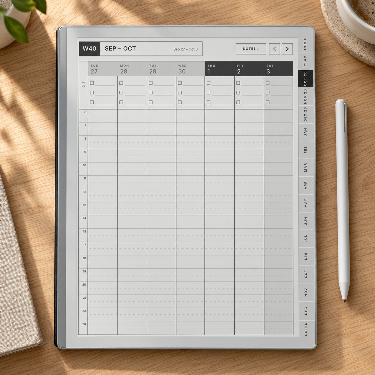 2026–2027 reMarkable Paper Pure Planner | 15-Month Daily & Weekly Digital Planner