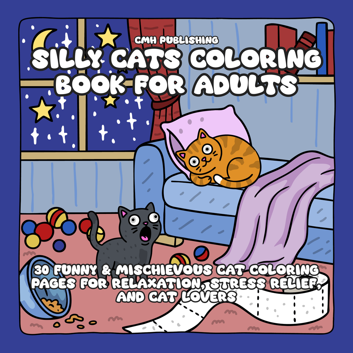 Silly Cats Coloring Book for Adults