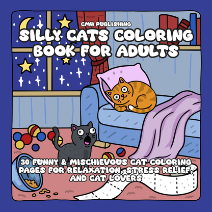 Silly Cats Coloring Book for Adults
