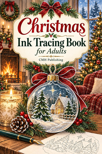 Christmas Ink Tracing Book for Adults
