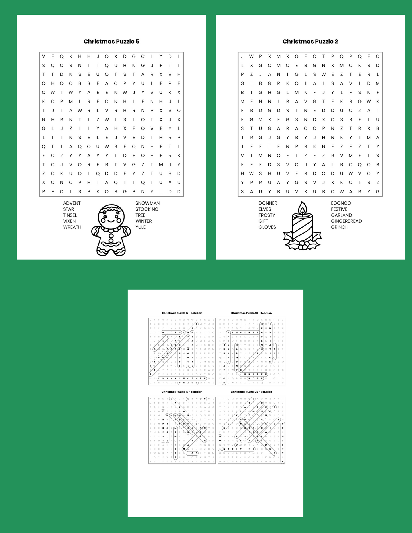 Christmas Word Search Book for Kids Ages 6-10 | 40 Easy Puzzles | Instant PDF Download